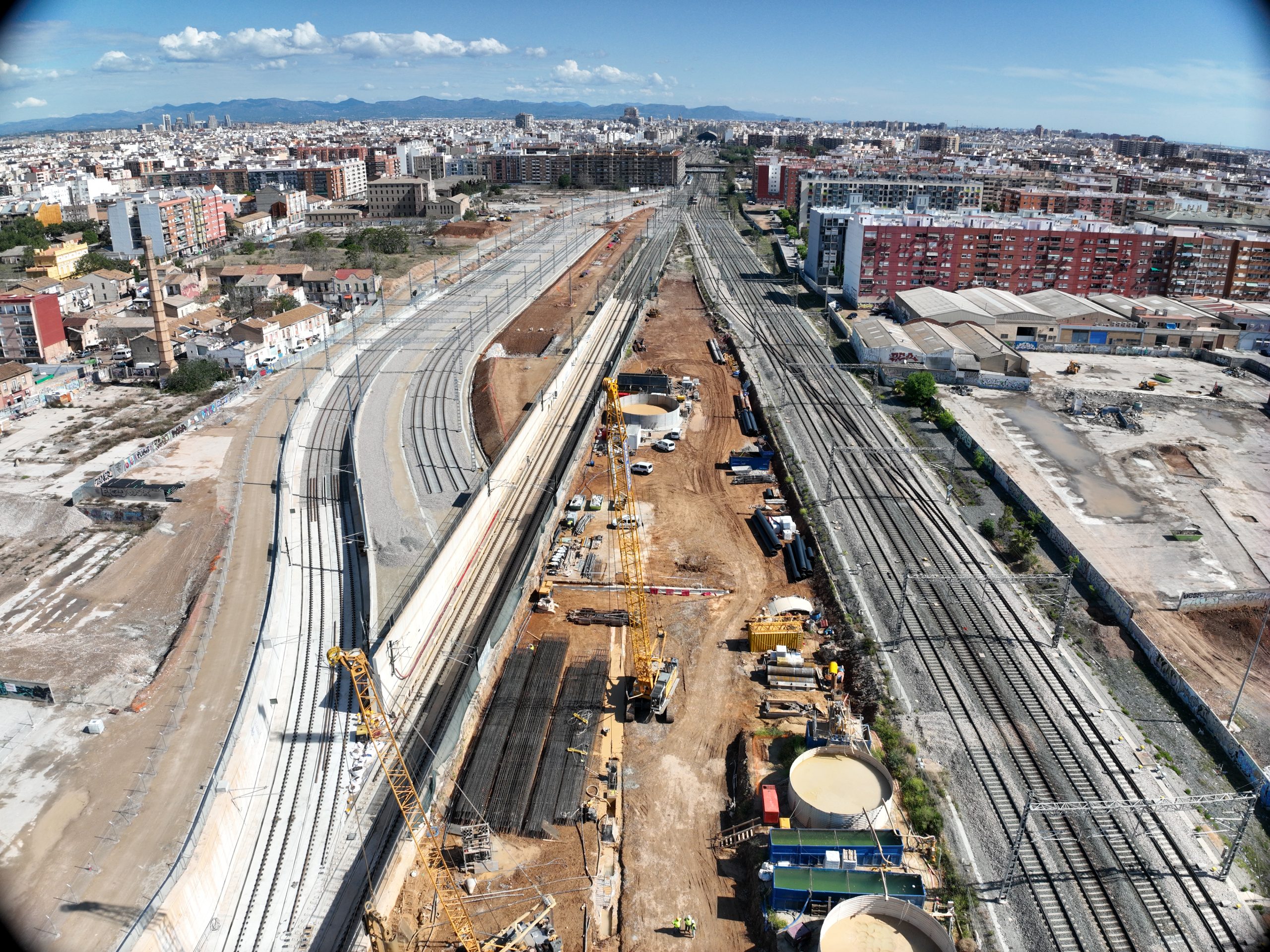 Obra ferroviaria del canal de acceso de Valencia ejecutada por Rover Grupo